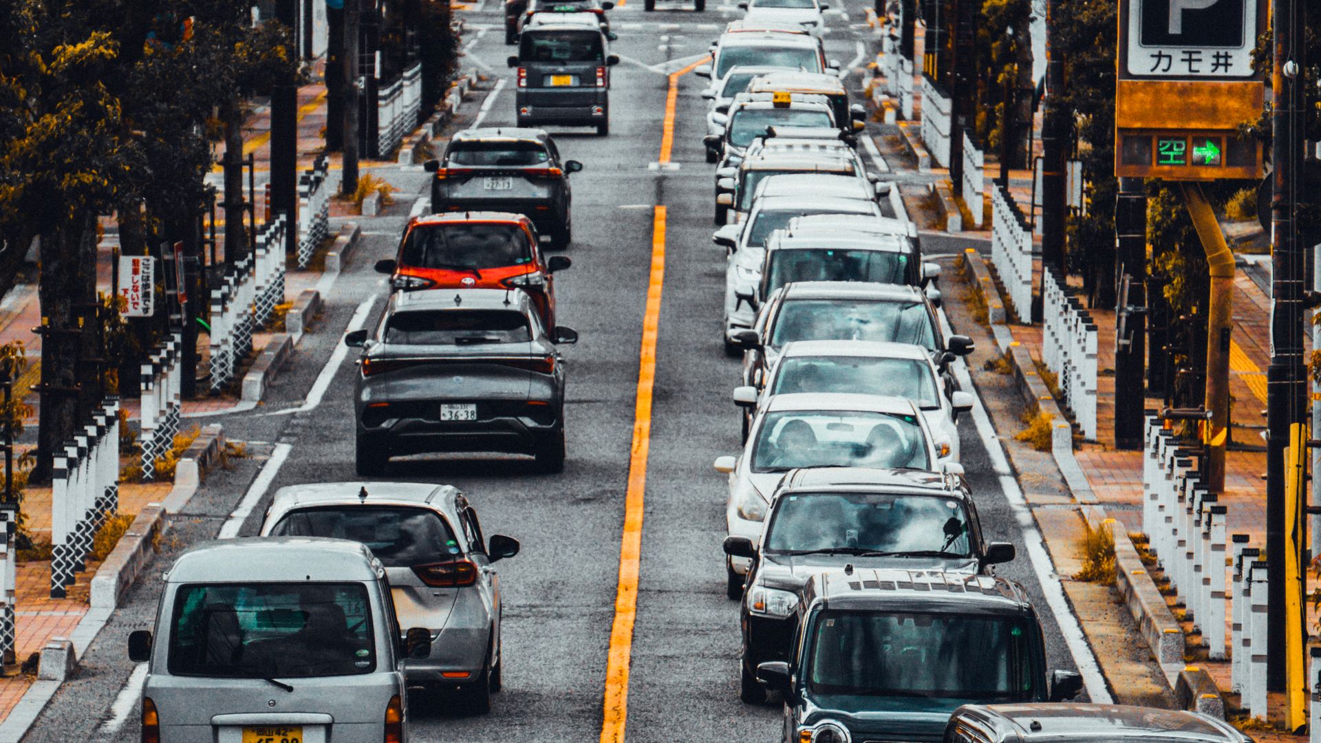 Japanese used cars on the street